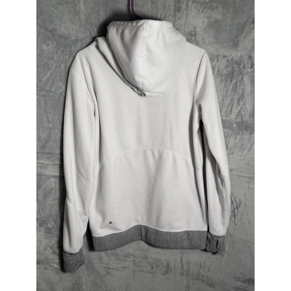 Lululemon‎ Athletica White Cowl Neck Fleece Hoodie Athleisure Women's Size 10 - Picture 6 of 12